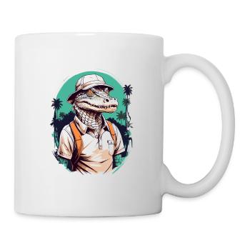 Golfer Krokodil Golfspieler Design Streetwear - Tasse - Weiß - Rechts