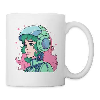 Science-Fiction 80er 90er Weltraum-Anime-Mädchen - Tasse - Weiß - Rechts