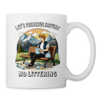 PRÉSERVEZ LA NATURE, PAS DE DÉCHETS - Mug blanc - blanc - Droite