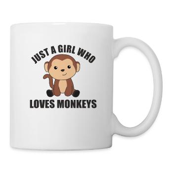 Just a girl who loves monkeys- cute monkey - Mug - white - Right