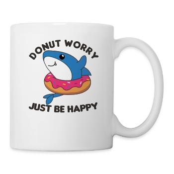 Süßer Hai lustige Tiere in Donut pink - Tasse - Weiß - Rechts