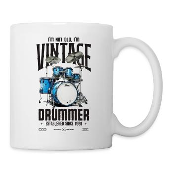 Je ne suis pas vieux je suis Vintage rétro 1991 batteur - Mug blanc - blanc - Droite