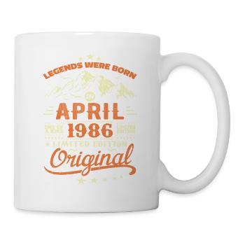 April 1986 Geburtstagsgeschenk 1986 Legenden April - Tasse - Weiß - Rechts