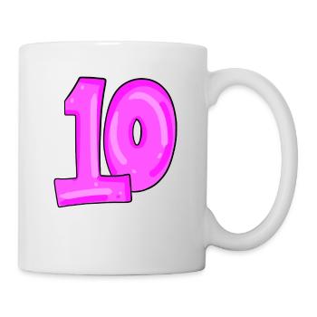 10 rosa - Tasse - Weiß - Rechts