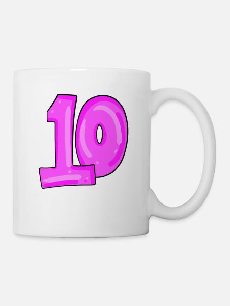 10 rosa - Tasse - Weiß