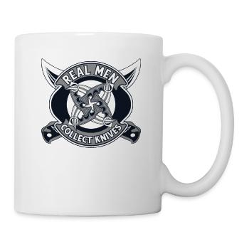 Echte Männer sammeln Messer Metzgermesser Liebhaber Messer - Tasse - Weiß - Rechts