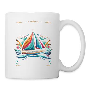 Ne sous-estimez jamais une vieille femme avec un voilier - Mug blanc - blanc - Droite