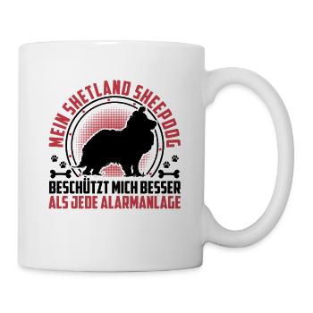 Sheltie Protects Me Shetland Sheepdog - Mug - white - Right