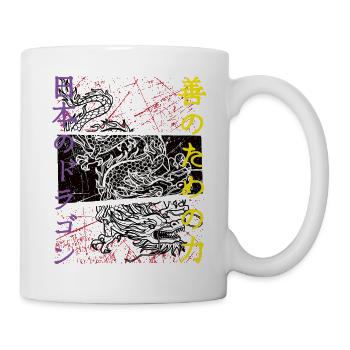 Japan japanischer Drache Vintage - Tasse - Weiß - Rechts