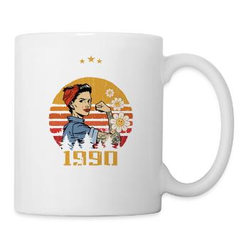 Cadeau d’anniversaire avril 1990 Vintage avril 1990 - Mug blanc - blanc - Droite