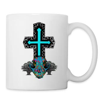 Croix Animal Skull Crâne spirituel occulte - Mug blanc - blanc - Droite