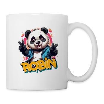 ROBIN - Beau prénom de garçon avec panda cool - Mug blanc - blanc - Droite