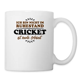 Ruhestand Rentner Pensioner Cricket - Tasse - Weiß - Rechts
