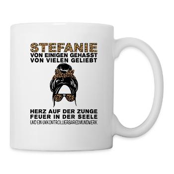 Stefanie Gehasst Geliebt Großes Mundwerk - Tasse - Weiß - Rechts