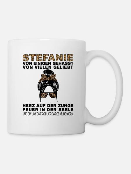 Stefanie Gehasst Geliebt Großes Mundwerk - Tasse - Weiß