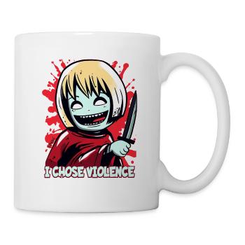 Cartoon Anime Girl : J’ai choisi la violence - Mug blanc - blanc - Droite