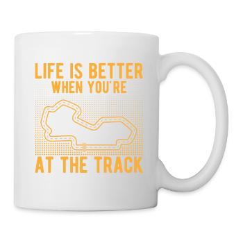 La vie de course de voiture de circuit est meilleure sur la piste cadeau - Mug blanc - blanc - Droite