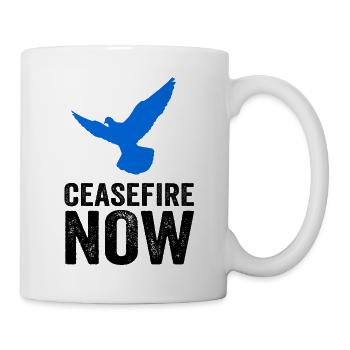 CEASEFIRE NOW with Dove of Peace - Mug - white - Right