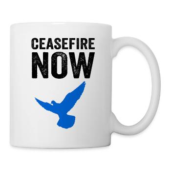 CEASEFIRE NOW with Dove of Peace - Mug - white - Right
