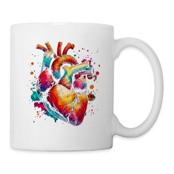 Colorful Anatomical Heart Medical Art - Mug - white - Right