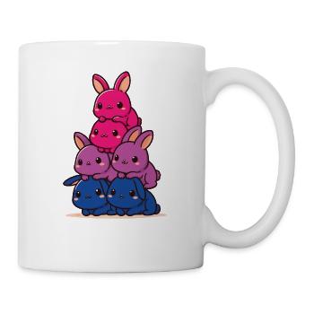 Lapins Bi Flag Mois de la fierté Lapin mignon - Mug blanc - blanc - Droite