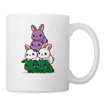 Lapins Genderqueer Drapeau Mois de la fierté Lapin mignon - Mug blanc - blanc - Droite