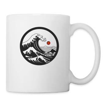 Minimalist Japanese Kanagawa Wave Japan - Mug - white - Right