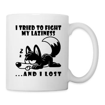 Lazy Wolf Lazy Tired Relaxed - Mug - white - Right