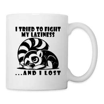 Fauler Lemur faul müde entspannt - Tasse - Weiß - Rechts