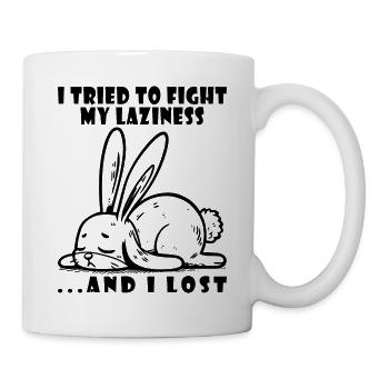 Fauler Hase faul müde entspannt - Tasse - Weiß - Rechts