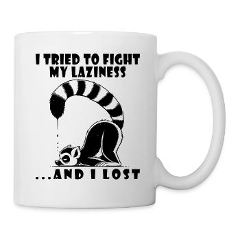 Fauler Lemur faul müde entspannt - Tasse - Weiß - Rechts