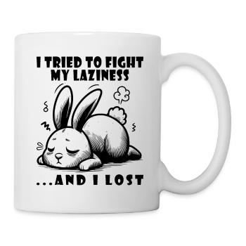 Lazy bunny lazy tired relaxed - Mug - white - Right