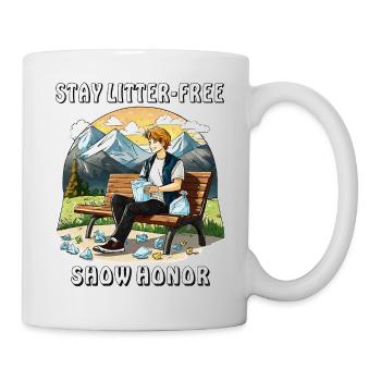 ABFALL STAY LITTER-FREE SHOW HONOR - Tasse - Weiß - Rechts