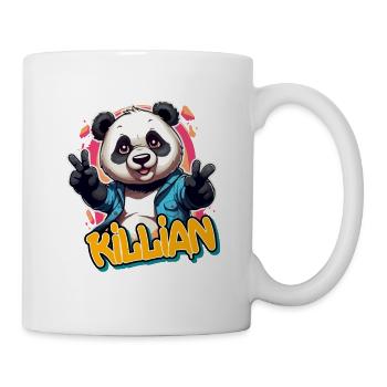 KILLIAN - Schöner Jungen Name mit coolem Panda - Tasse - Weiß - Rechts