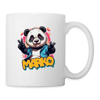 MARKO - Handsome boy name with cool panda - Mug - white - Right