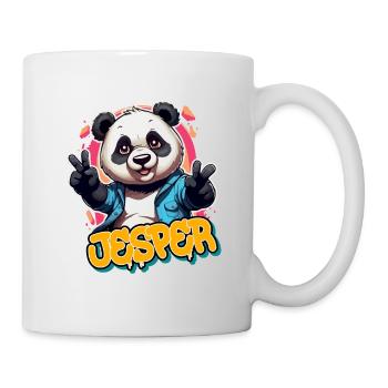 JESPER - Schöner Jungen Name mit coolem Panda - Tasse - Weiß - Rechts