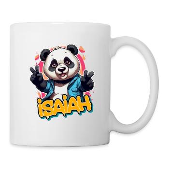ISAIAH - Beau nom de garçon avec Cool Panda - Mug blanc - blanc - Droite