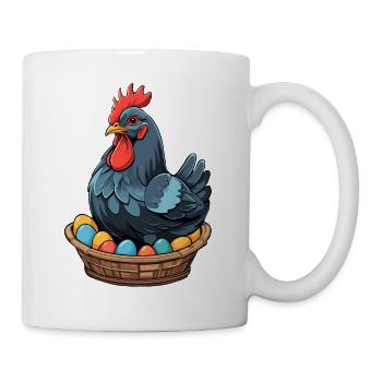 Easter Chicken Colorful Cute Funny Easter Eggs Nest - Mug - white - Right