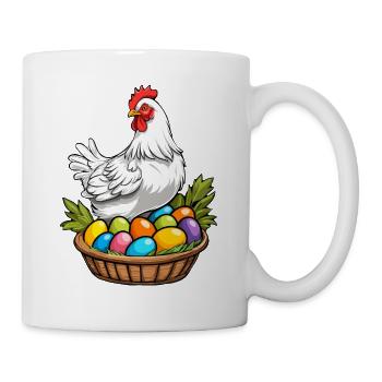 Easter Chicken Colorful Cute Funny Easter Eggs Nest - Mug - white - Right