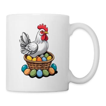 Easter Chicken Colorful Cute Funny Easter Eggs Nest - Mug - white - Right