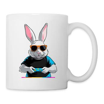 Lapin de Pâques Gamer et streetwear iconique de Pâques - Mug blanc - blanc - Droite