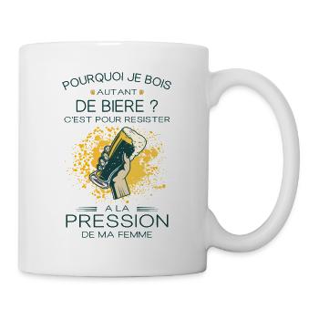 Voici Pourquoi Je Bois Autant de Bière - Mug blanc - blanc - Droite