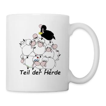 Teil der Herde mit Schriftzug Wolly Sheepling Game - Tasse - Weiß - Rechts