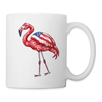 Flamants roses drapeau américain 4 juillet flamants roses cadeau - Mug blanc - blanc - Droite