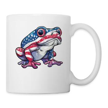 Grenouille drapeau américain 4 de juillet jour grenouille cadeaux - Mug blanc - blanc - Droite