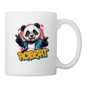 ROBERT - Beau nom de garçon avec Cool Panda - Mug blanc - blanc - Droite