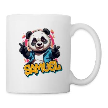 SAMUEL - Handsome boy name with cool panda - Mug - white - Right