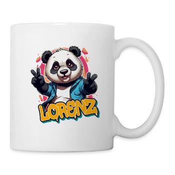 LORENZ - Handsome boy name with cool panda - Mug - white - Right