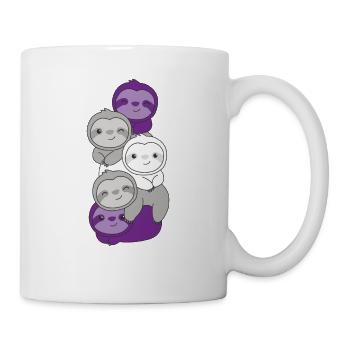 grisdrapeau sexuel fierté LGBTQ mignon paresseux - Mug blanc - blanc - Droite