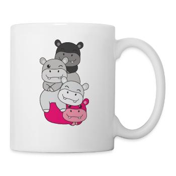 Gynéphilie Drapeau Fierté LGBTQ Hippopotame mignon - Mug blanc - blanc - Droite